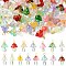60Pcs 15 Styles Glass Pendants, Mushroom Charms, with Real 18K Gold Plated Brass Findings, Mixed Color, 20mm, Hole: 2mm, 4pcs/style