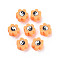 Handmade Polymer Clay Beads, for DIY Jewelry Crafts Supplies, Flower with Yin-yang, Dark Orange, 8~9x7.5~8.5x4~4.5mm, Hole: 1.6~1.8mm
