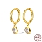 925 Sterling Silver Micro Pave Cubic Zirconia Hoop Earrings, Dangle Earring for Women, Real 18K Gold Plated, 20x11mm