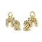 Real 18K Gold Plated Brass Micro Pave Clear Cubic Zirconia Charms, Cadmium Free & Nickel Free & Lead Free, with Jump Ring, Constellation Charms, Virgo, 11x11x2.5mm, Hole: 3.4mm