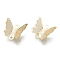 Brass Links Connectors, Textured, Nickel Free, Butterfly, Real 18K Gold Plated, 10x12x2.5mm, Hole: 1.4mm
