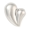 Rack Plating Brass Beads, Cadmium Free & Lead Free, 
Haert, Platinum, 32.5x27x12.5mm, Hole: 2mm