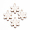 Alloy Enamel Pendants, Christmas, Cadmium Free & Lead Free, Snowflake, Light Gold, White, 24x19x1.5mm, Hole: 1.8mm