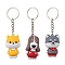 Cartoon Dog PVC Plastic Keychain, with Iron Split Key Rings, Mixed Color, 10.7~11.15cm