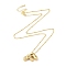 Brass Micro Pave Clear Cubic Zirconia Pendant Necklaces, Letter F, 17.72 inch(450mm), Letter F: 21.5x16mm