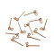 Non-Tarnish 304 Stainless Steel Ear Stud Components, with Loop, Ball, Rose Gold, 14x3mm, Hole: 1.6~1.8mm, Pin: 0.7mm