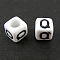 Letter Acrylic European Beads, Horizontal Hole, Cube, Letter.Q, 10x10x10mm, Hole: 3.5~4mm, about 59pcs/50g