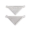 Brass Micro Pave Clear Cubic Zirconia Connector Charms, Cadmium Free & Nickel Free & Lead Free, Triangle Links, Platinum, 28.5x15x2mm, Hole: 1.6mm