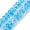 Baking Paint Transparent Glass Beads Strands, Imitation Quartz Crystal, Rondelle, Deep Sky Blue, 10x6mm, Hole: 1.2mm, about 65pcs/strand, 14.96 inch(38cm)