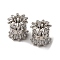Brass Micro Pave Cubic Zirconia Beads, Column, Long-Lasting Plated, Lead Free & Cadmium Free, Platinum, 9.5x9mm, Hole: 2mm