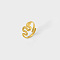 Luxury Snake Stainless Steel Open Cuff Rings, Golden, US Size 7 1/4(17.5mm)
