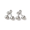 304 Stainless Steel Charms, Cherry Charm, Anti-Tarnish, Stainless Steel Color, 11.5x11.5x4.5mm, Hole: 1mm