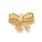 925 Sterling Silver Pendants, Hollow Bowknot Charms, Golden, 12x17.5x4.5mm, Hole: 1.4mm