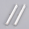 Brass Slide On End Clasp Tubes, Slider End Caps, Silver Color Plated, 6x35x4mm, Hole: 1x3mm, Inner Diameter: 3mm