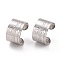 Tarnish Resistant 304 Stainless Steel Ear Cuff Findings, with Hole and Clover Pattern, Stainless Steel Color, 11x10x7mm, Hole: 0.8mm