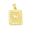 Rack Plating Brass Pendants, Cadmium Free & Lead Free, Long-Lasting Plated, Real 18K Gold Plated, Heart, 23.5x17x3mm, Hole: 5x3mm
