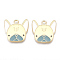 Alloy Pendants, Cadmium Free & Lead Free, with Enamel, Dog, Light Gold, Light Yellow, 22.5x22.5x1.5mm, Hole: 2.5mm