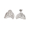 Non-Tarnish 304 Stainless Steel Earrings, Leaf, Stainless Steel Color, 19x22mm