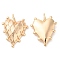 Brass Pendants, Cadmium Free & Nickel Free & Lead Free, Heart with Rhombus Pattern Charm, Real 18K Gold Plated, 19x14x4mm, Hole: 2x3.4mm