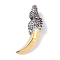 Viking 316 Surgical Stainless Steel Big Pendants, Wolf Tooth Charm, Antique Silver & Golden, 54x32.5x14.5mm, Hole: 7.5x6mm