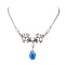 Pearl & Glass Pendant Necklaces, with Alloy Loops, Jewely for Women, Teardrop, Platinum, 17.91 inch(45.5cm)
