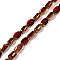 Electroplate Opaque Color Glass Beads Strands, Faceted, Oval, Brown, 7x4.5x3.5mm, Hole: 1mm, about 50pcs/strand, 12.99''(33cm)