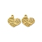 Ion Plating(IP) 304 Stainless Steel Charms, Laser Cut, Heart Charm, Golden, 13.5x14x1mm, Hole: 1.6mm