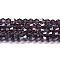 Transparent Electroplate Glass Beads Strands, AB Color Plated, Faceted, Bicone, Violet, 3.5~3.8x3mm, Hole: 0.8mm, about 107~110pcs/strand, 32.5~34cm