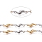 304 Stainless Steel Scalloped Bar Chain, Unwelded, with Spool, Golden & Stainless Steel Color, 3.5x11.5x1.5mm, about 32.8 Feet(10m)/roll