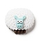 Cartoon Animal Opaque Resin Cabochons, Snow, Sheep, 20x23x10.5mm