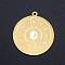201 Stainless Steel Pendants, Laser Cut, Flat Round with Constellation, Golden, 27.5x25x1mm, Hole: 1.4mm