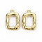 Rack Plating Alloy Pendants, Cadmium Free & Nickel Free & Lead Free, Rectangle, Light Gold, 22.5x14.5x3.5mm, Hole: 1.8mm