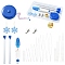 High Carbon Steel Big Eye Beading Needle, with Sewing Scissors, Steel Beading Needles Tape Measure, Bulldog Clip and Iron Sewing Thimbles, Mixed Color