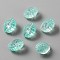 Transparent Handmade Lampwork Beads, 3D Shell, Medium Turquoise, 16.5x13x11mm, Hole: 1.2mm