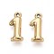 Ion Plating(IP) 304 Stainless Steel Pendants, Number 1, Real 18K Gold Plated, 16.5x7x3mm, Hole: 1.4~1.5mm