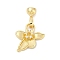 Brass Micro Pave Clear Cubic Zirconia Fold Over Clasps, Flower, Cadmium Free & Nickel Free & Lead Free, Real 18K Gold Plated, 36mm