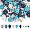 180Pcs 9 Styles Synthetic Turquoise Dyed Beads, Cross & Skull & Round, Mixed Shapes, Mixed Color, 5~16x6~12x3.5~14.5mm, Hole: 1~1.2mm, 20pcs/style
