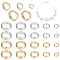 50Pcs 10 Styles Brass Beads Frames, Long-Lasting Plated, Round Ring, Mixed Color, 6~12x2.5~3mm, Hole: 1~1.2mm,  5pcs/style