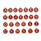 Initial Letter A~Z Alphabet Enamel Charms, Flat Round Disc Double Sided Charms, Golden Plated Enamelled Sequins Alloy Charms, Dark Red, 14x12x2mm, Hole: 1.5mm, 26pcs/set