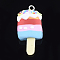 Handmade Polymer Clay Pendants, with Iron Findings, Ice Lolly, Platinum, Colorful, 35~40x15~18x6~11mm, Hole: 2mm