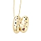 Brass Micro Pave Cubic Zirconia Letter Pendant Necklaces, Real 18K Gold Plated, Letter N, 17.40~17.80 inch(44.2~45.2cm), Pendant: 30.5x26mm