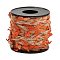 Braided Jute Cord, Polyester Cloth Leaf Trim Cord, with Spool, Coral, 6~25mm, about 10.94 Yards(10m)/Roll