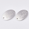 Tarnish Resistant Valentine's Day Theme, 201 Stainless Steel Links connectors, Oval with Word Te Amo, Stainless Steel Color, 20x30x1mm, Hole: 1.8mm