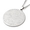 Non-Tarnish 304 Stainlessa Steel Curb Chain Pendant Necklaces, Flat Round with Angel Pattern, Stainless Steel Color, 23.62 inch(60cm)