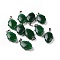 Natural Malaysia Jade Pendants, Hamsa Hand Charms, with Platinum Plated Alloy Snap on Bails, 24~24.5x15x7mm, Hole: 5.5x3mm