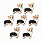 Alloy Enamel Pendants, Corgi Dog, Golden, Cadmium Free & Nickel Free & Lead Free, Peru, 23x23x1.5mm, Hole: 1.6mm