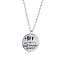 Alloy Pendant Necklaces, Friendship Necklaces, with Lobster Claw Clasps, Flat Round with Word BFF Best Friends Forever, Platinum, 20.59 incehs(52.3cm)