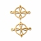 201 Stainless Steel Connector Charms, Hollow Flat Round Links with Flower, Golden, 16.5x20.5x1mm, Hole: 1.5mm