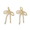 Brass Pendants, Bowknot Charms, Cadmium Free & Nickel Free & Lead Free, Real 18K Gold Plated, 18x13x1.5mm, Hole: 3mm