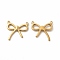 Ion Plating(IP) 304 Stainless Steel Pendants, Bowknot Charms, Real 14K Gold Plated, 16x17x2mm, Hole: 1mm